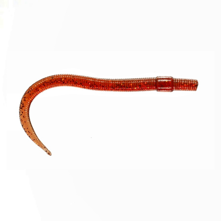 Приманка ZUB-WORM 100мм(4")-5шт, (цвет 911) машинное масло с блестками