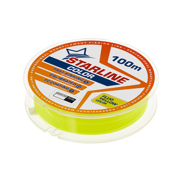 Монофильная леска STARLINE 100m (fluo yellow) d0.234