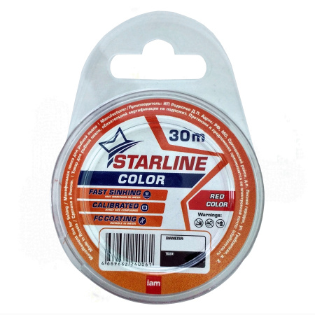 Монофильная леска STARLINE  30m (red) d0.091