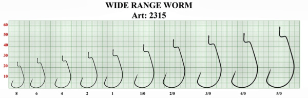 Крючок (офсет) WIDE RANGE WORM, №8, покрытие BN (5 шт)