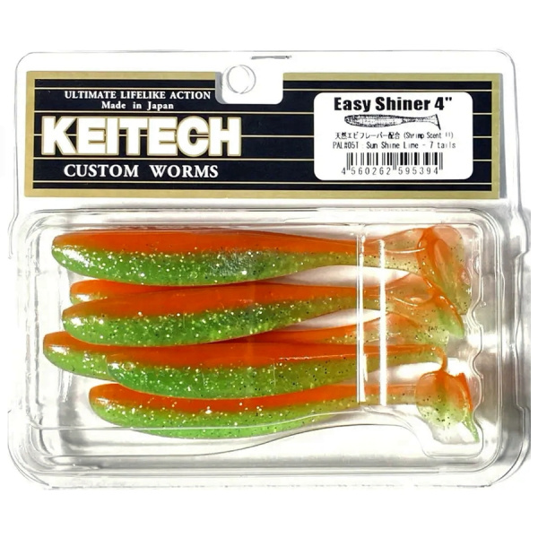 Приманка силиконовая Keitech Easy Shiner 4" PAL #05 Sun Shine Lime
