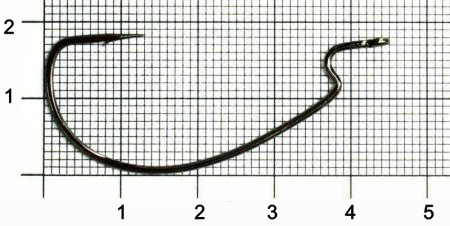 Крючки офсетные Gamakatsu WORM OFFSET EWG HOOKS BLACK разм. 2/0 6шт.