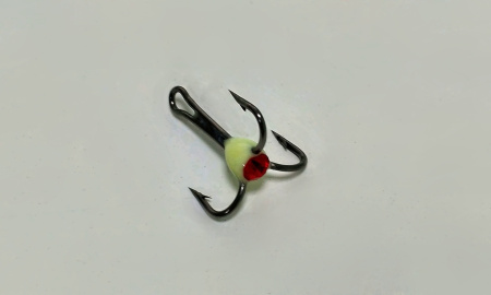 Тройник фосфор. со стразом Мустад белый №14