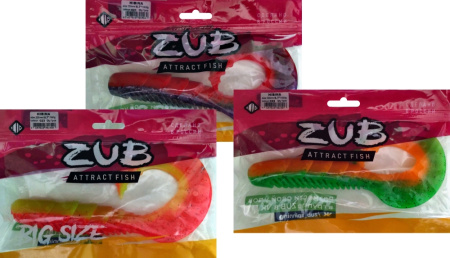 Приманка ZUB-HIBINA 220мм(8,7")-1шт, (цвет 032) черный верх-белый низ