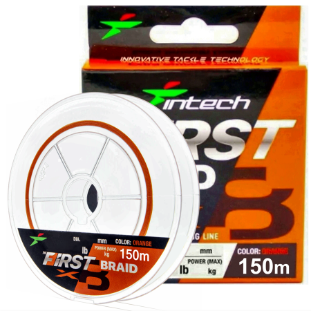 Шнур плетеный Intech First Braid X8 Orange 150m (#0.8 / 0.148mm (12lb / 5.45kg))