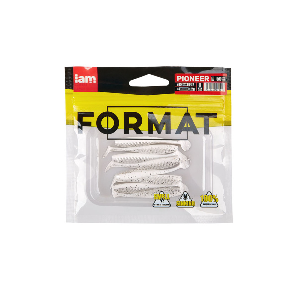 Силиконовая приманка FORMAT PIONEER 50mm (8шт.) цвет F07 Силиконовая приманка FORMAT PIONEER 50mm (8шт.) цвет F07