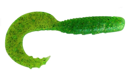 Приманка ZUB-HIBINA  95мм(3,8")-4шт, (цвет 351) шартрез с блестками