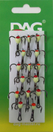 Тройник фосфор. со стразом Мустад белый №14