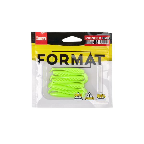 Силиконовая приманка FORMAT PIONEER 50mm (8шт.) цвет F19 Силиконовая приманка FORMAT PIONEER 50mm (8шт.) цвет F19
