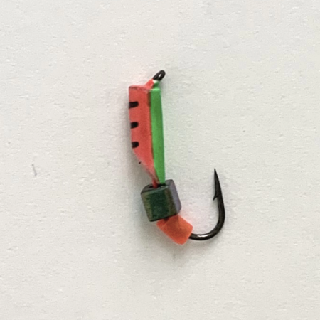 Столбик Хамелеон кубик 2,0 мм на крючке КРАСНО-ЗЕЛЕНЫЙ