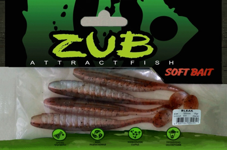 Приманка ZUB-BLEAK 150мм(5,9")-4шт, (цвет 031) карамель верх-натурал низ