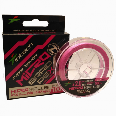 Шнур плетеный Intech MicroN Plus PE x4 100m (#2.0 (35lb / 15.88kg))