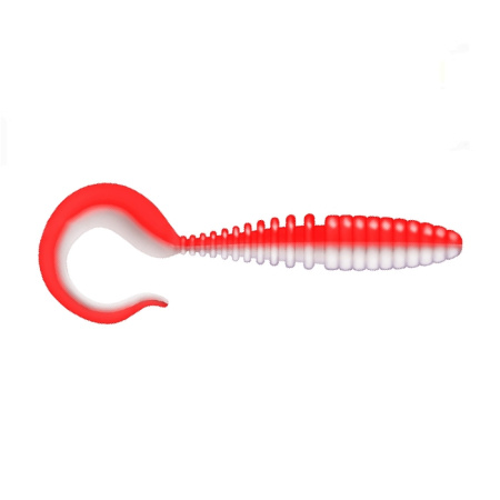 Приманка ZUB-TWIST 150мм(5,9")-4шт, (цвет 039) красный верх-белый низ
