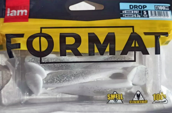 Силиконовая приманка FORMAT DROP 100mm (5шт.) цвет F07 Силиконовая приманка FORMAT DROP 100mm (5шт.) цвет F07