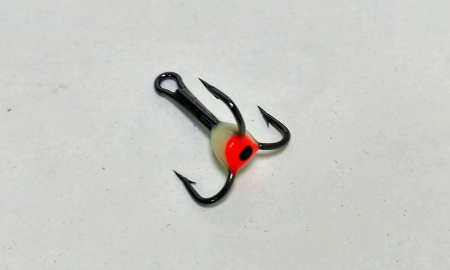 Тройник фосфор. с глазом Мустад белый №14