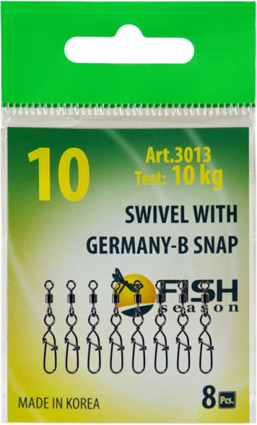 Вертлюжок с застежкой Germany-B, №6 (15 кг), (упак. 7 шт)