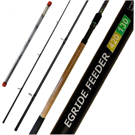Удилище фидерное "EGRIDE FEEDER" FISH CRYSTAL , тест до 130 г, 4,20 м, 3+3 tips