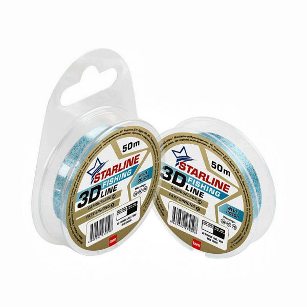 Монофильная леска STARLINE 3D Line Pixel  50m (blue) d0.30