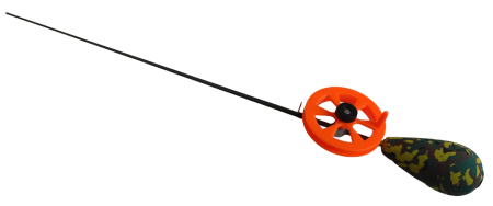 Удочка зимняя Profilux "Капля-Спорт", Цв. KAMO 32 (камуфляж зелен., катушка оранж.)