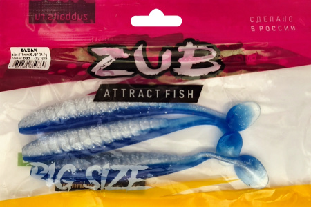 Приманка ZUB-BLEAK 175мм(6.9")-3шт, (цвет 037) голубой верх-натурал низ