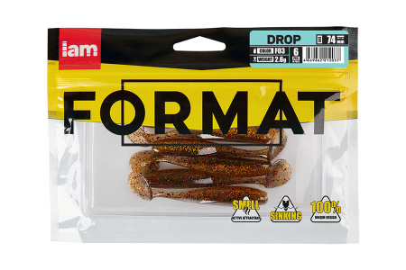 Силиконовая приманка FORMAT DROP  74mm (6шт.) цвет F03