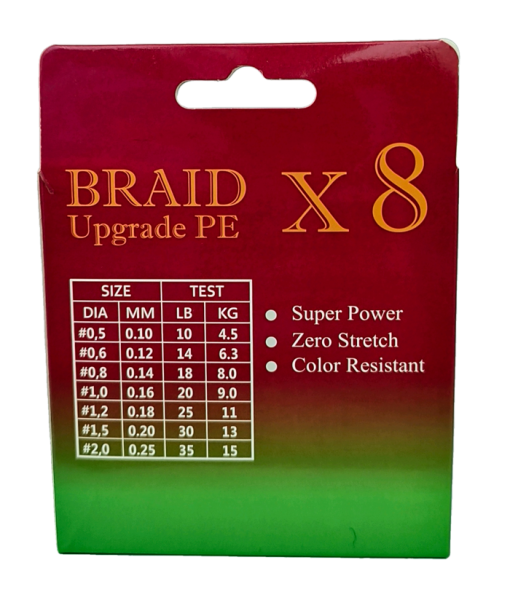 Плетёный шнур из 8-ми нитей, FISH CRYSTAL  5-ти цветный, 0.16мм, 150м, 9 кг