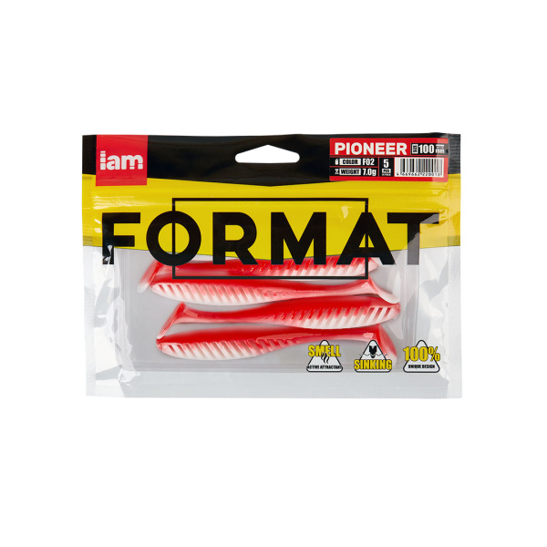 Силиконовая приманка FORMAT PIONEER 100mm (5шт.) цвет F02 Силиконовая приманка FORMAT PIONEER 100mm (5шт.) цвет F02