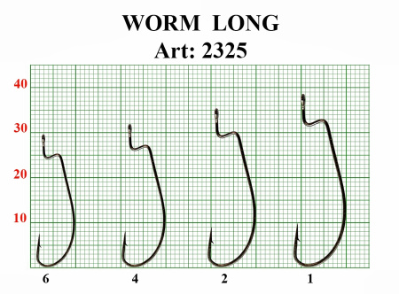 Крючок офсетный FS WORM LONG, №2 (5 шт)