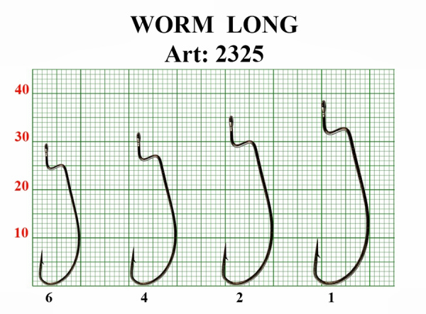 Крючок офсетный FS WORM LONG, №6 (5 шт)