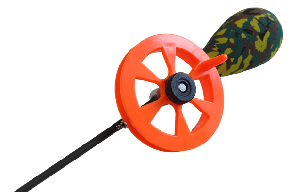 Удочка зимняя Profilux "Капля-Спорт", Цв. KAMO 32 (камуфляж зелен., катушка оранж.)
