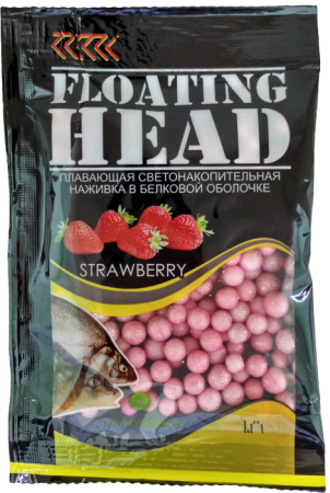Плавающая насадка светонакопительная в белковой оболочке D 4-5 мм цвет. Ароматизатор Клубника