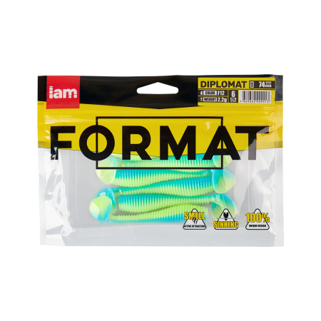 Силиконовая приманка FORMAT DIPLOMAT 74mm (6шт.) цвет F12