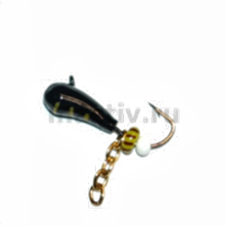 Мотылёк 2,5 петля чёрный, цепочка, 0,45гр. (розовое золото)