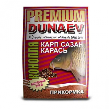 Прикормка "DUNAEV-PREMIUM" 1кг Карп-Сазан Конопля Красная