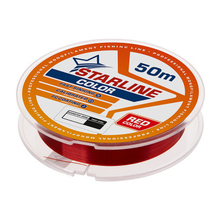 Монофильная леска STARLINE  50m (red) d0.080