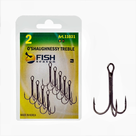 Крючок ТРОЙНОЙ с удлиненным, усиленным цевьем,№6, покрытие BN (уп. 12 шт.)