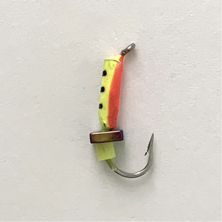 Столбик Хамелеон кубик 1,5 мм на крючке  ЖЕЛТО-КРАСНЫЙ