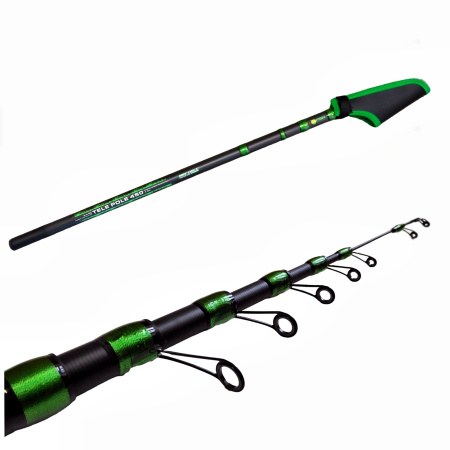 Удилище телескопическое с кольцами (болонское) "TELE POLE" FISH CRYSTAL, длина 4 м (до 40 Gr)