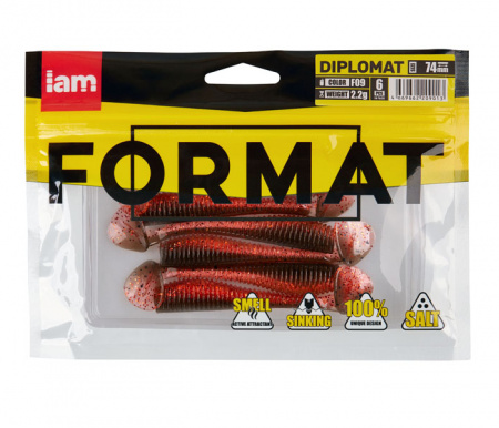 Силиконовая приманка FORMAT DIPLOMAT 74mm (6шт.) цвет F09