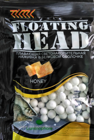 Плавающая насадка светонакопительная в белковой оболочке D 6-8 мм бел. Ароматизатор Мёд