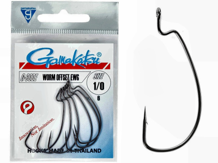 Крючки офсетные Gamakatsu WORM OFFSET EWG HOOKS BLACK разм. 1/0 6шт.