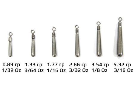 Вольфрамовый груз HITFISH Tungsten sinker Jig-rig 3/16 oz 5.32 gr (2 шт\уп)