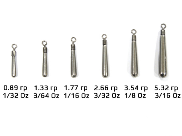 Вольфрамовый груз HITFISH Tungsten sinker Jig-rig 3/64 oz 1.33 gr (4 шт\уп)