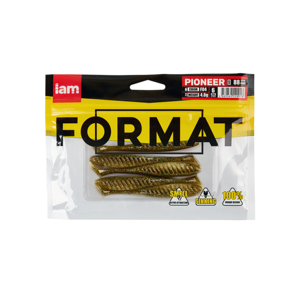 Силиконовая приманка FORMAT PIONEER 88mm (6шт.) цвет F04