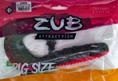Приманка ZUB-HIBINA 220мм(8,7")-1шт, (цвет 035) красный верх-зеленый низ