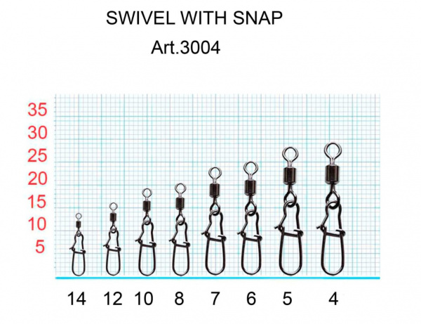 Вертлюжок с застежкой Nice, №8 (12 кг), (упак. 10 шт)