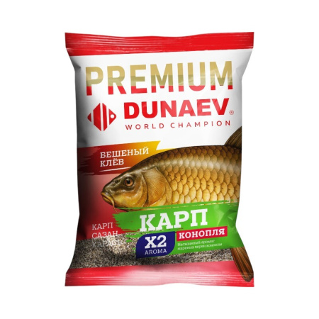Прикормка "DUNAEV-PREMIUM" 1кг Карп-Сазан Конопля