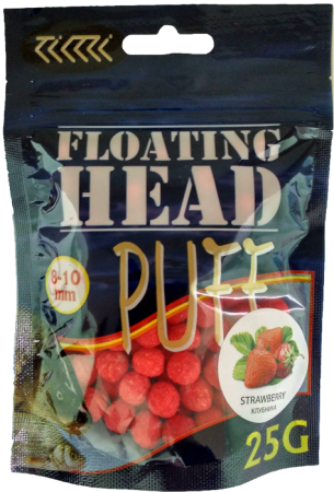 Плавающая насадка PUFF воздушное тесто 8-10 мм.КЛУБНИКА красный