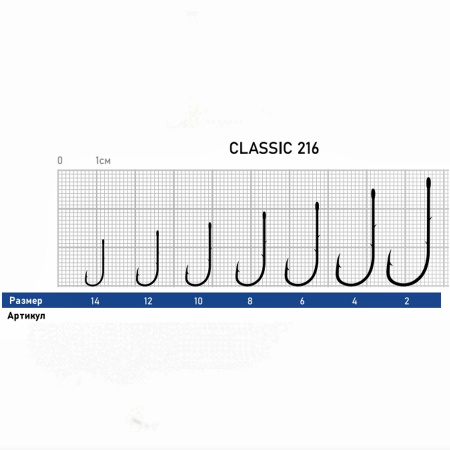 Крючок Dunaev Classic 216 #14 (упак. 8 шт)