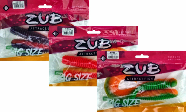 Приманка ZUB-HIBINA 180мм(7,1")-2шт, (цвет 404) желтый светящийся